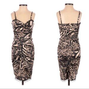 Faviana New York Leopard Print Bodycon Dress Size S